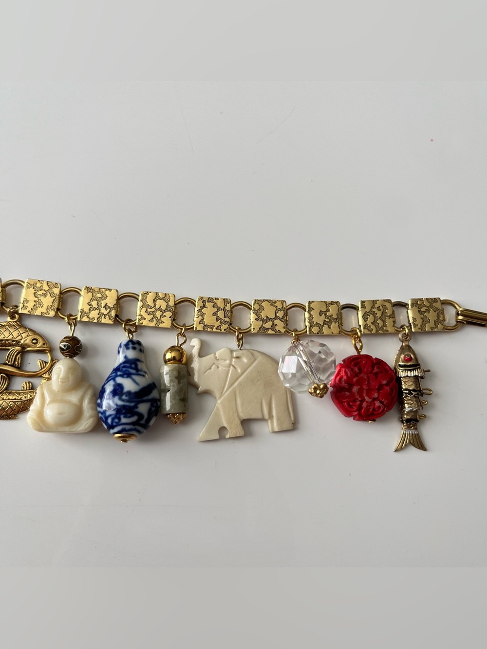 Vintage Asian Buddha Jade Charm Bracelet - Picture 5 of 5